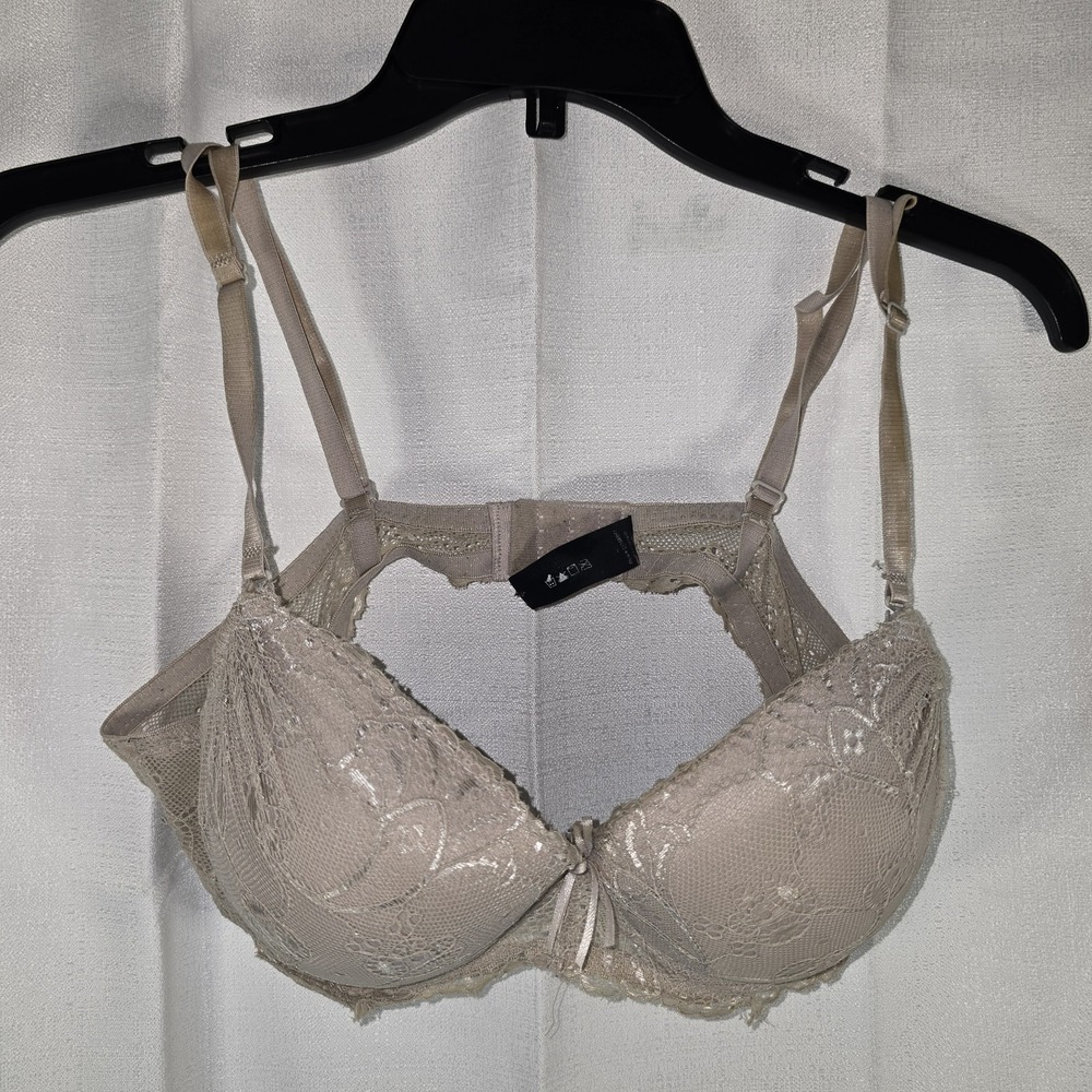 Rene Rofe 36C Beige‎ Floral Lace  Underwire Convertible Bra